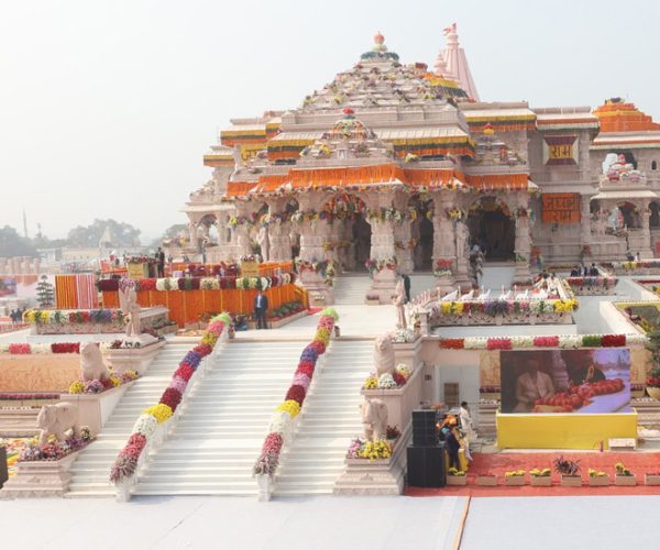 Glimpses of Pran Pratishtha ceremony of Shree Ram Janmaboomi Temple in Ayodhya, Uttar Pradesh on January 22, 2024. PM presents on the occasion.